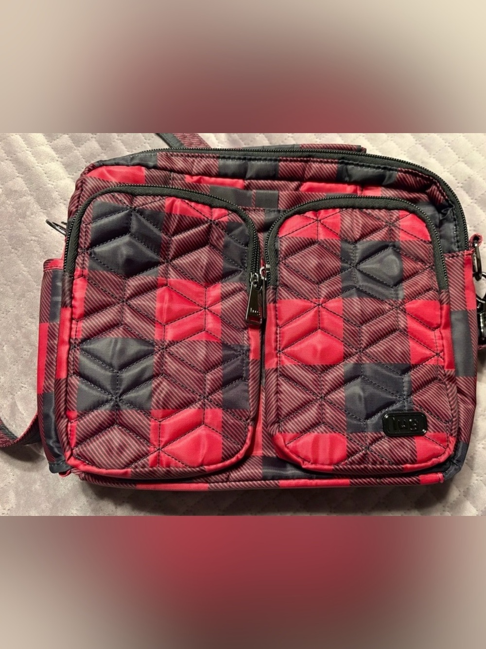 Lug Navigator Buffalo Check Red Crossbody/Shoulder Bag. NWOT - Picture 7 of 9